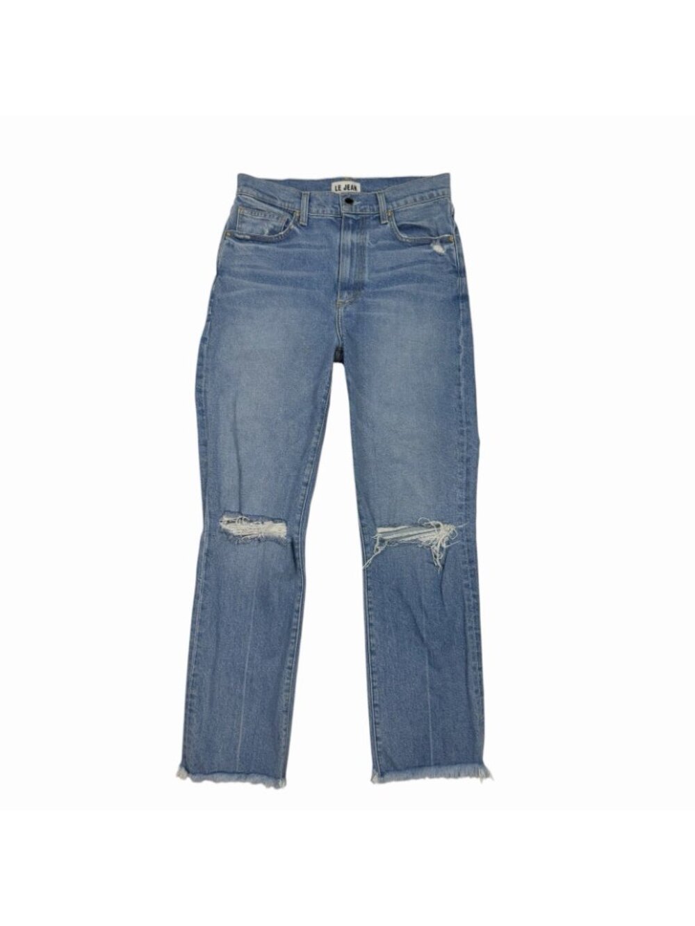 LE JEANS by Charlie Gay Sabine Ankle Straight Size 29 Waist Distressed Raw Hems - Picture 4 of 10